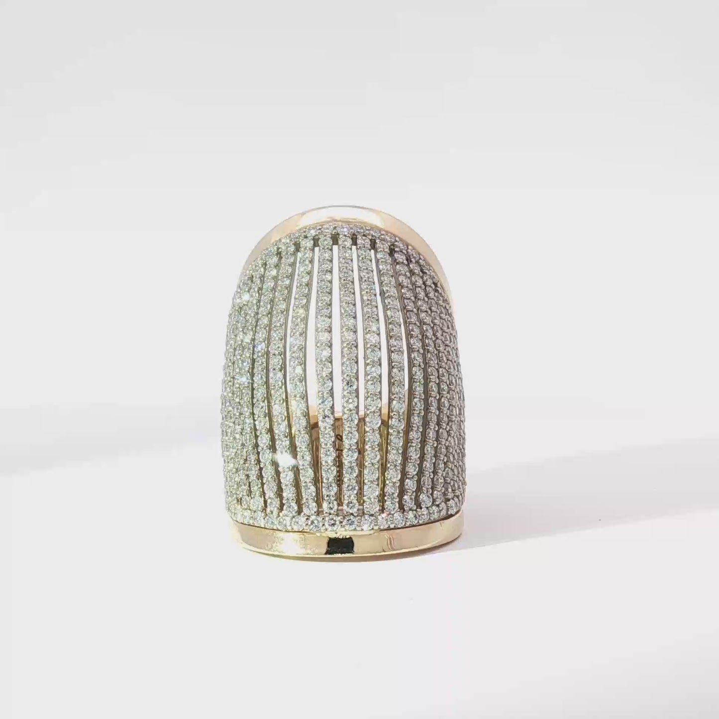 Solange Ring - Gold Cocktail with Brilliant Diamond Pavé