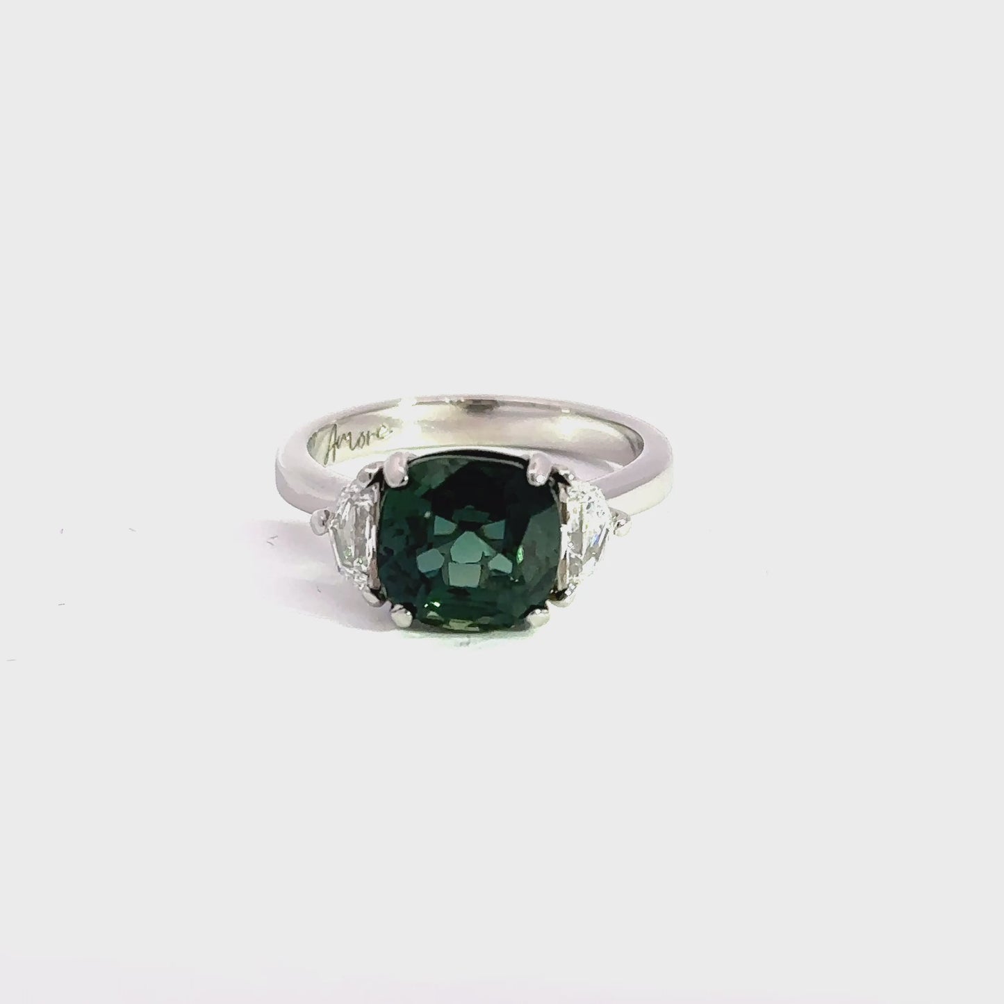 Gorgeous teal sapphire and diamonds
