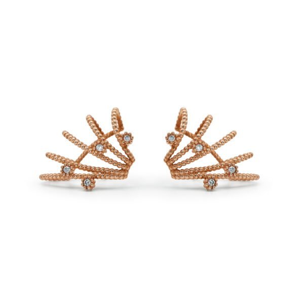 Artisan Rose Gold Diamond Earrings - Image 2