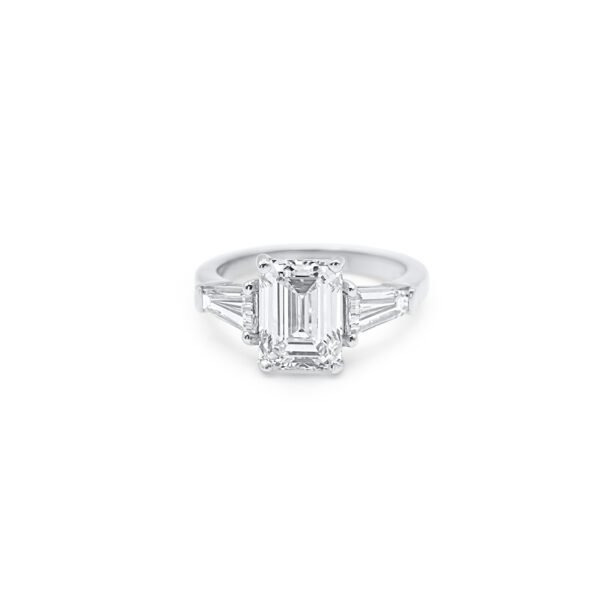 Emerald Cut Diamond & Baguette Ring