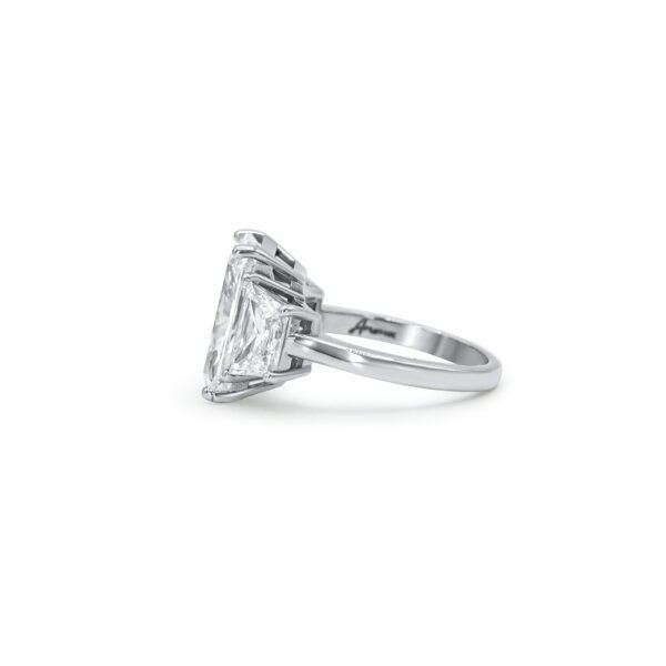 Emerald Cut Diamond Ring with Trapezoids - Image 2