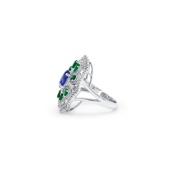 Floral Tanzanite, Emerald & Diamond Set - Image 2