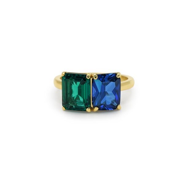 Toi et Moi Sapphire & Emerald Ring